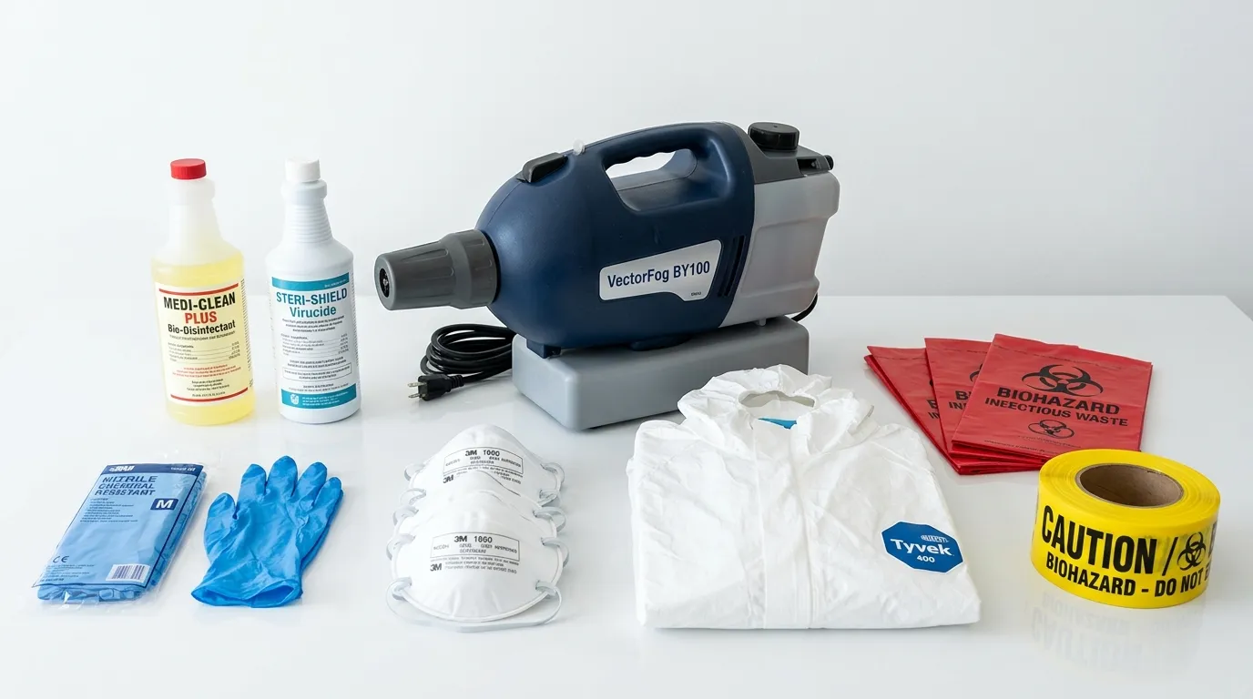 Professional biohazard remediation crew working in Charlestown